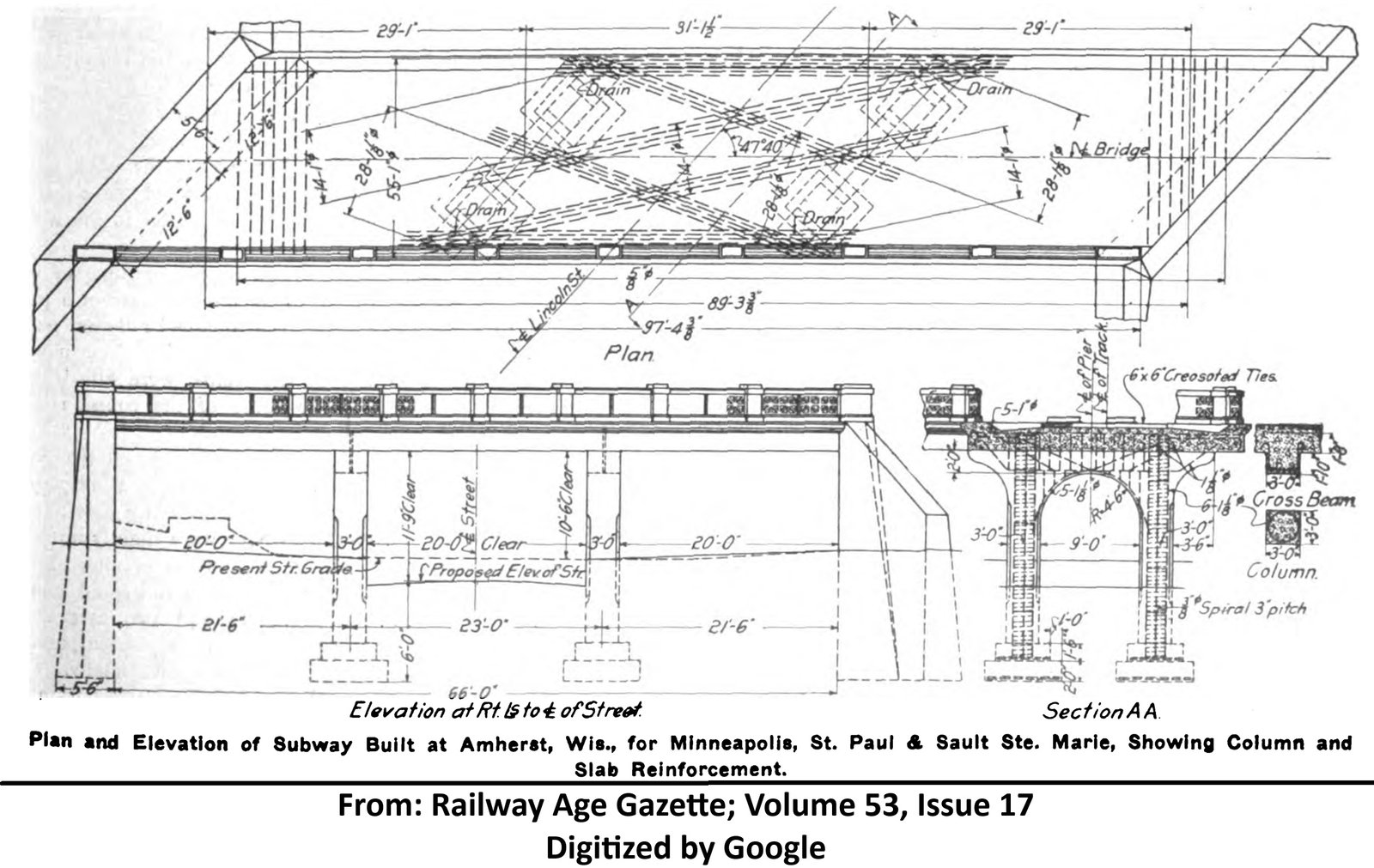 Plan of bridge